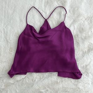 Silk zara top with open back